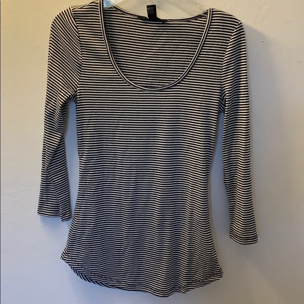 Striped U-Neck Top